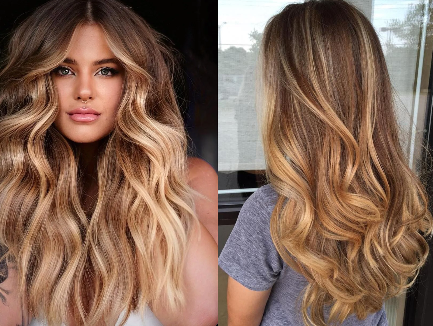 Kiểu tóc nhuộm caramel balayage